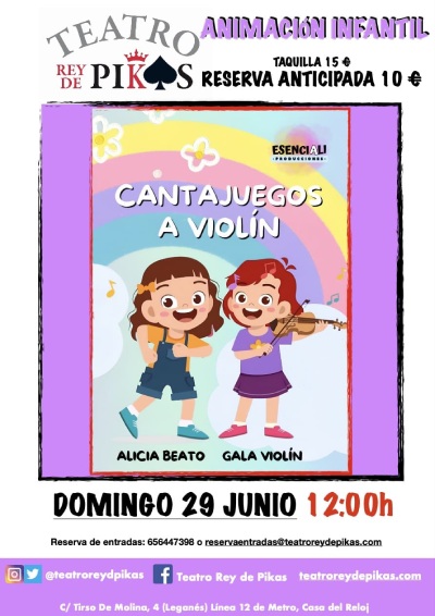 Cantajuegos a violín en el Teatro Rey de Pikas 13 3 10