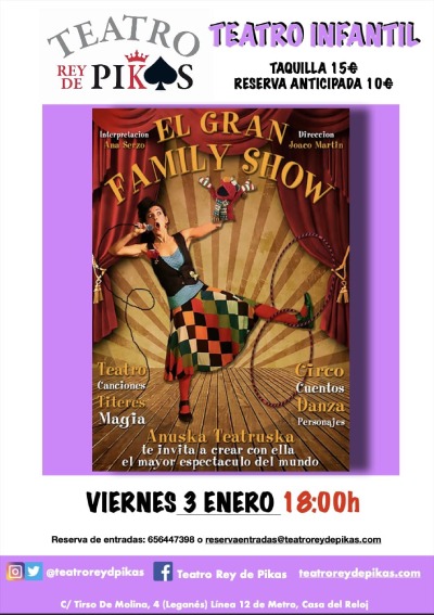 El gran family show en el Teatro Rey de Pikas 14 2 25