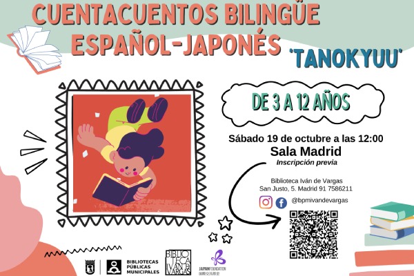 Cuentacuentos Tanokyuu en la Biblioteca Municipal Iván de Vargas distrito centro 14 tanokyuu