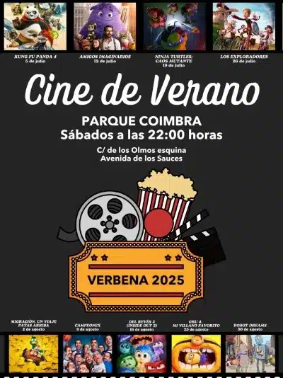 El cine de verano regresa a Parque Coimbra (Móstoles) para animar las noches de julio y agosto 10 cine-de-verano-mostoles-2025-parque-coimbra